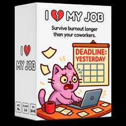 Front of the I Love My Job card game box