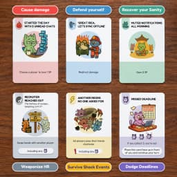 The six I Love My Job card types